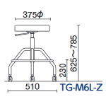TG-M6L(ガス上下調節)　サイズ