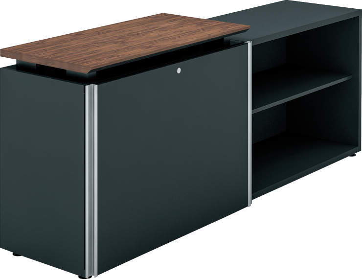 コクヨのデスク SAIBI テーブル+収 オープンオフィスでも、個室のよさを感じられる機能美デスク。