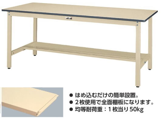 ワークテーブル オプション 半面棚板 中間棚板 キャビネット ワイド