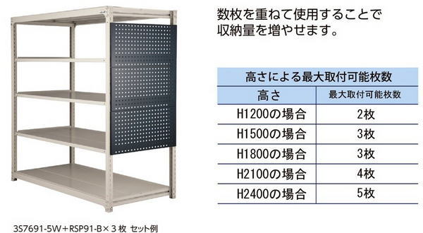 ヤマキン（ヤマテック）のボルトレス中量ラック(耐荷重300kg/段)。タナベ事務機器特価にて販売中です。